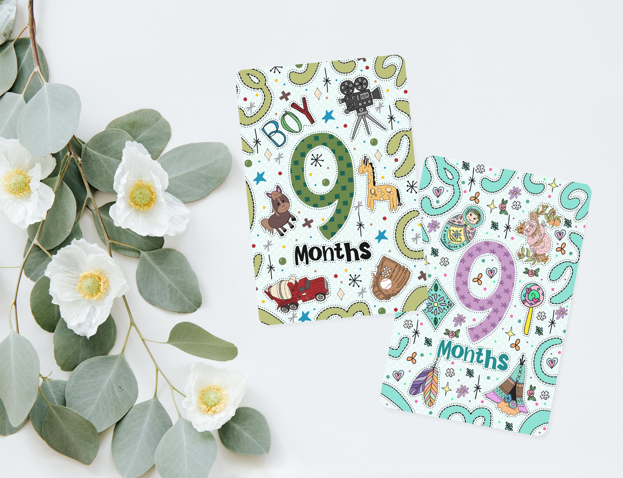 Name Art Milestone Cards - digital file