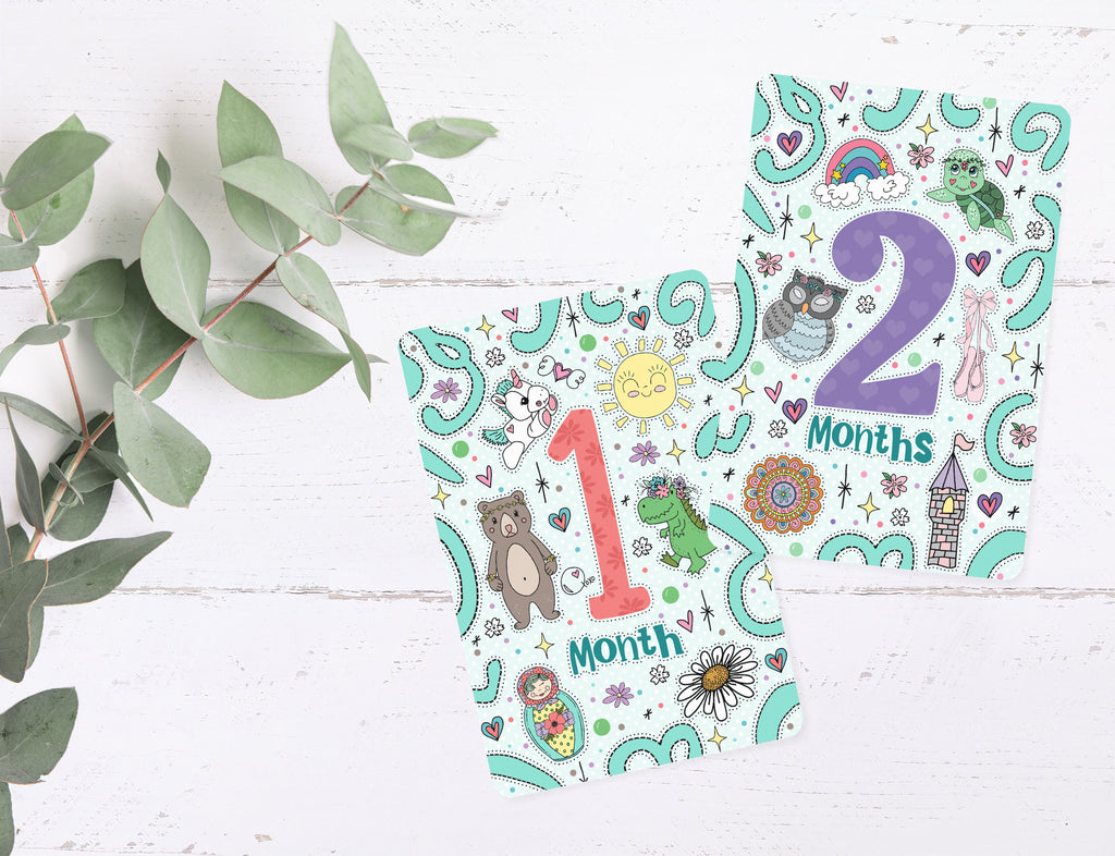 Name Art Milestone Cards - digital file