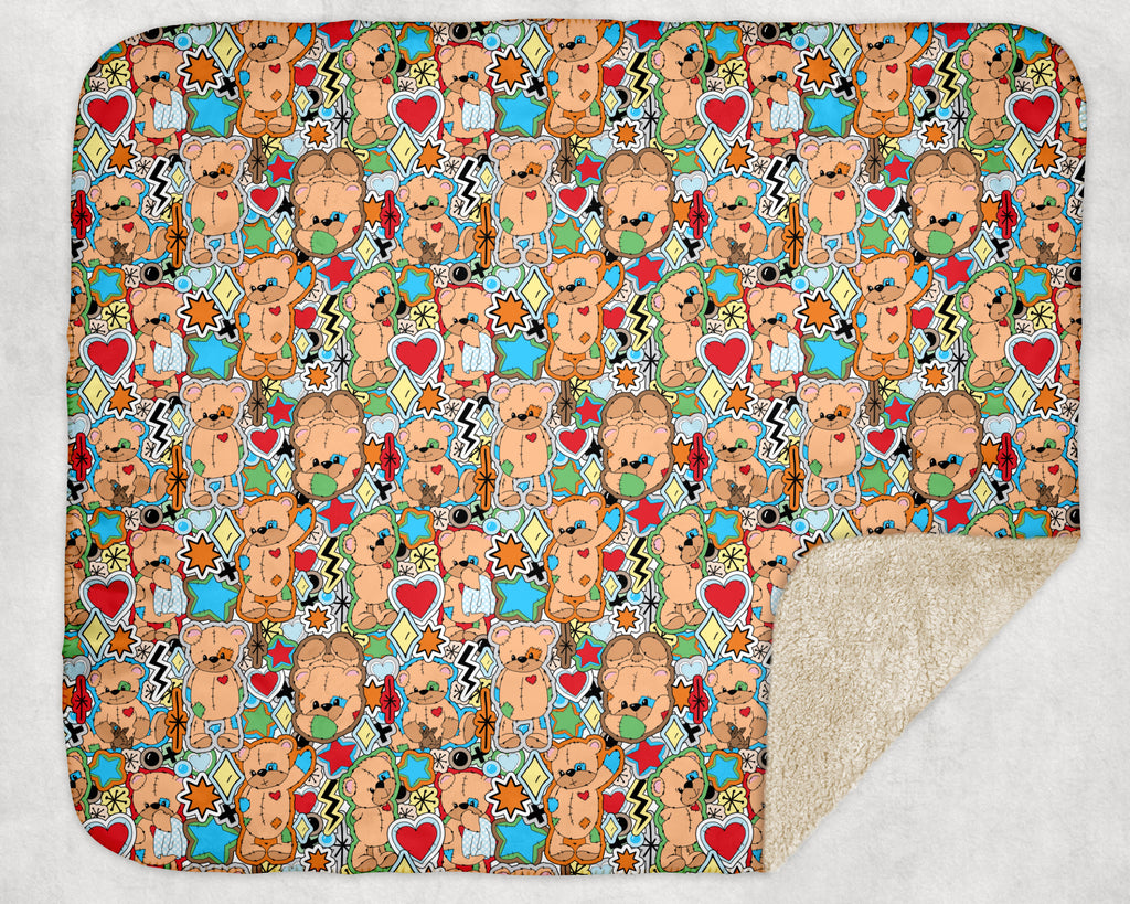 Sticker Book Patchwork Bear - Sherpa blanket