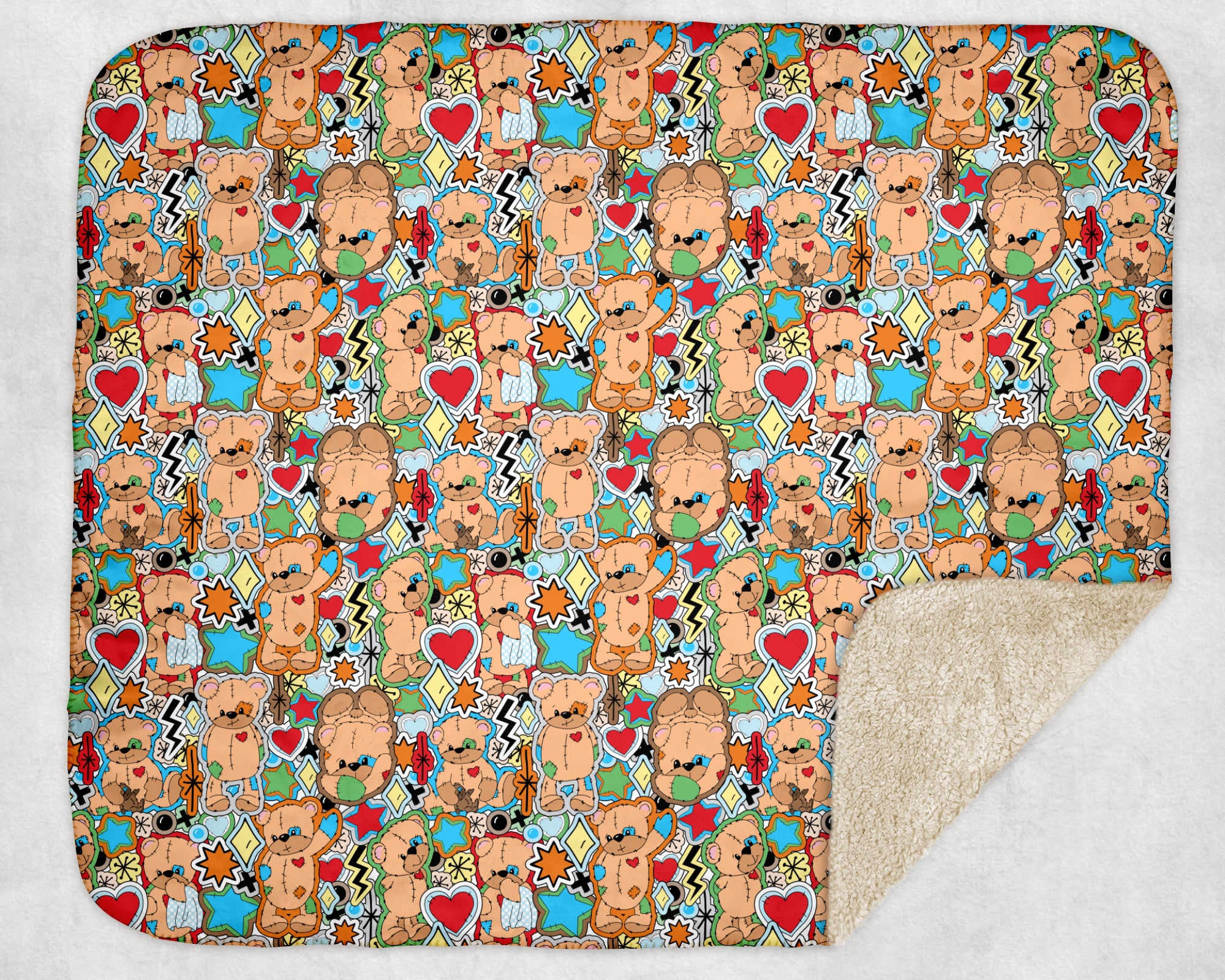 Sticker Book Patchwork Bear - Sherpa blanket