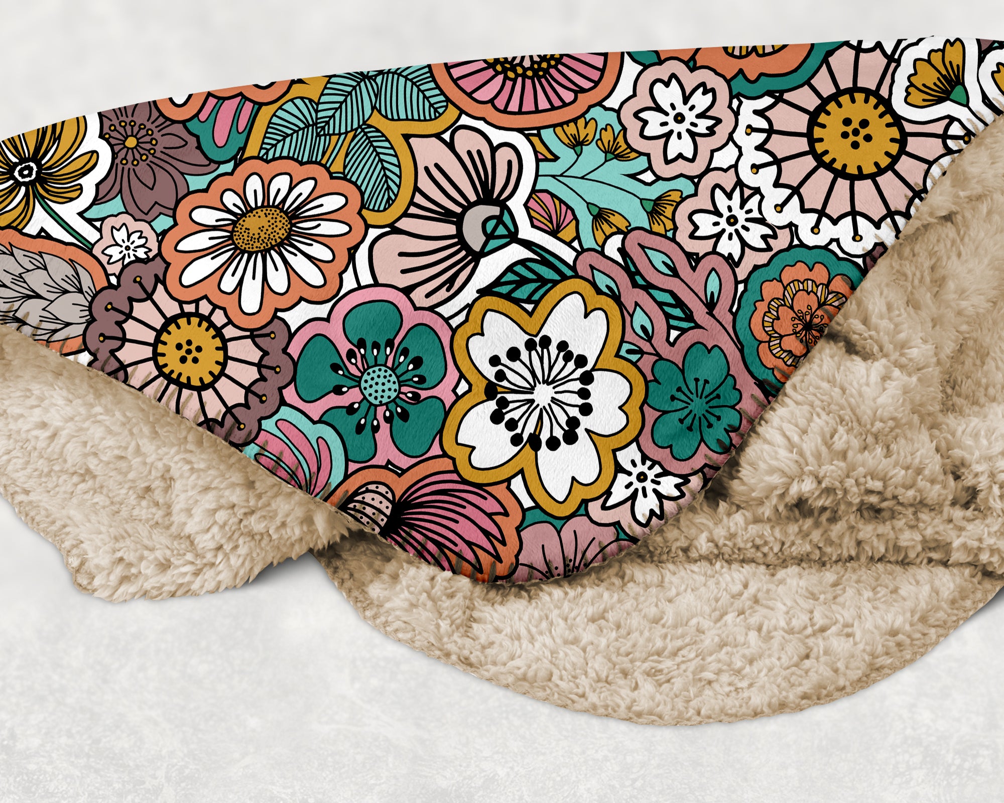 Sticker Book Flower Fields Sherpa Blanket