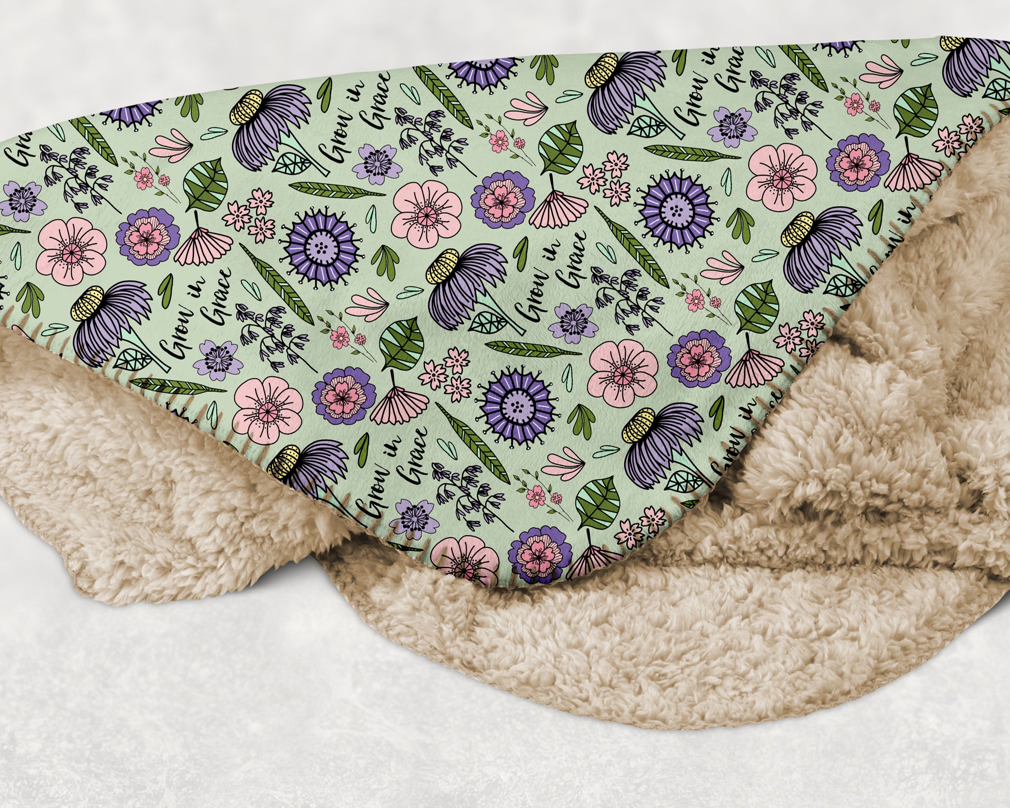 Grow in Grace - Sherpa blanket