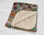 Sticker Book Flower Fields Sherpa Blanket