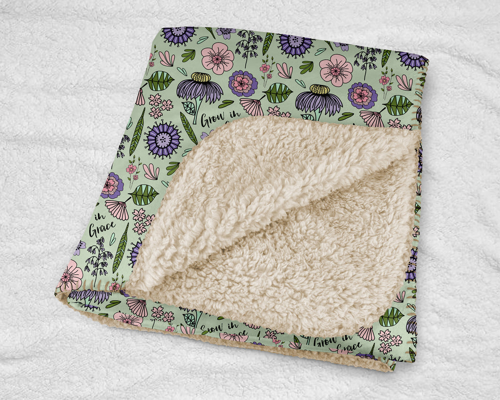 Grow in Grace - Sherpa blanket