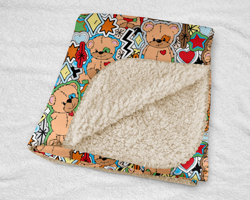 Sticker Book Patchwork Bear - Sherpa blanket