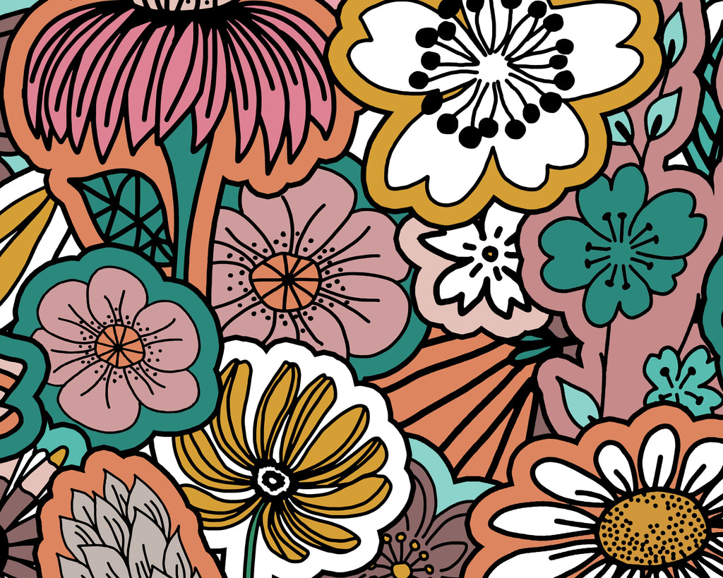 Sticker Book Flower Fields Sherpa Blanket