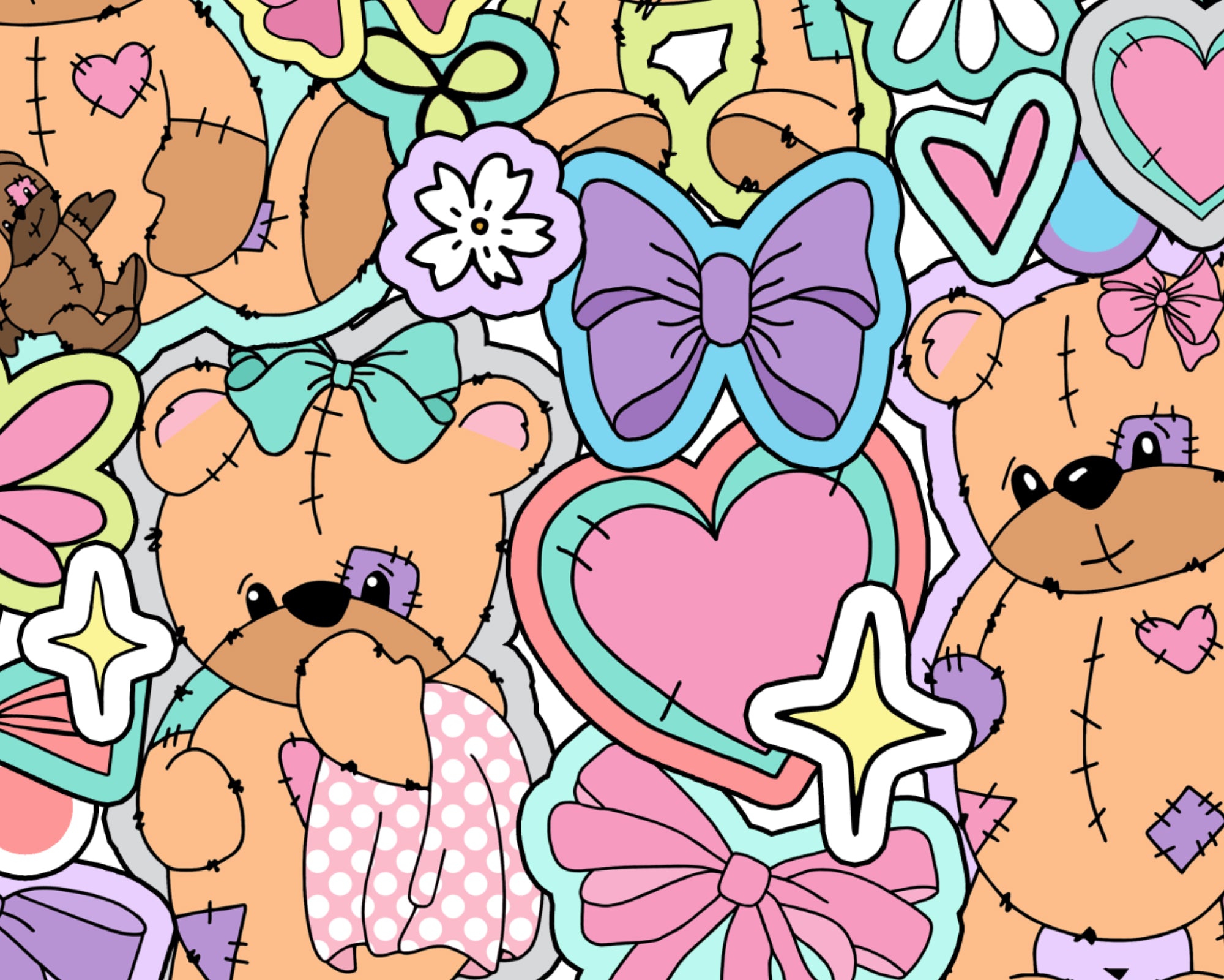 Sticker Book Cutie Bear - Sherpa blanket