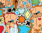 Sticker Book Patchwork Bear - Sherpa blanket