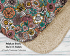 Sticker Book Flower Fields Sherpa Blanket