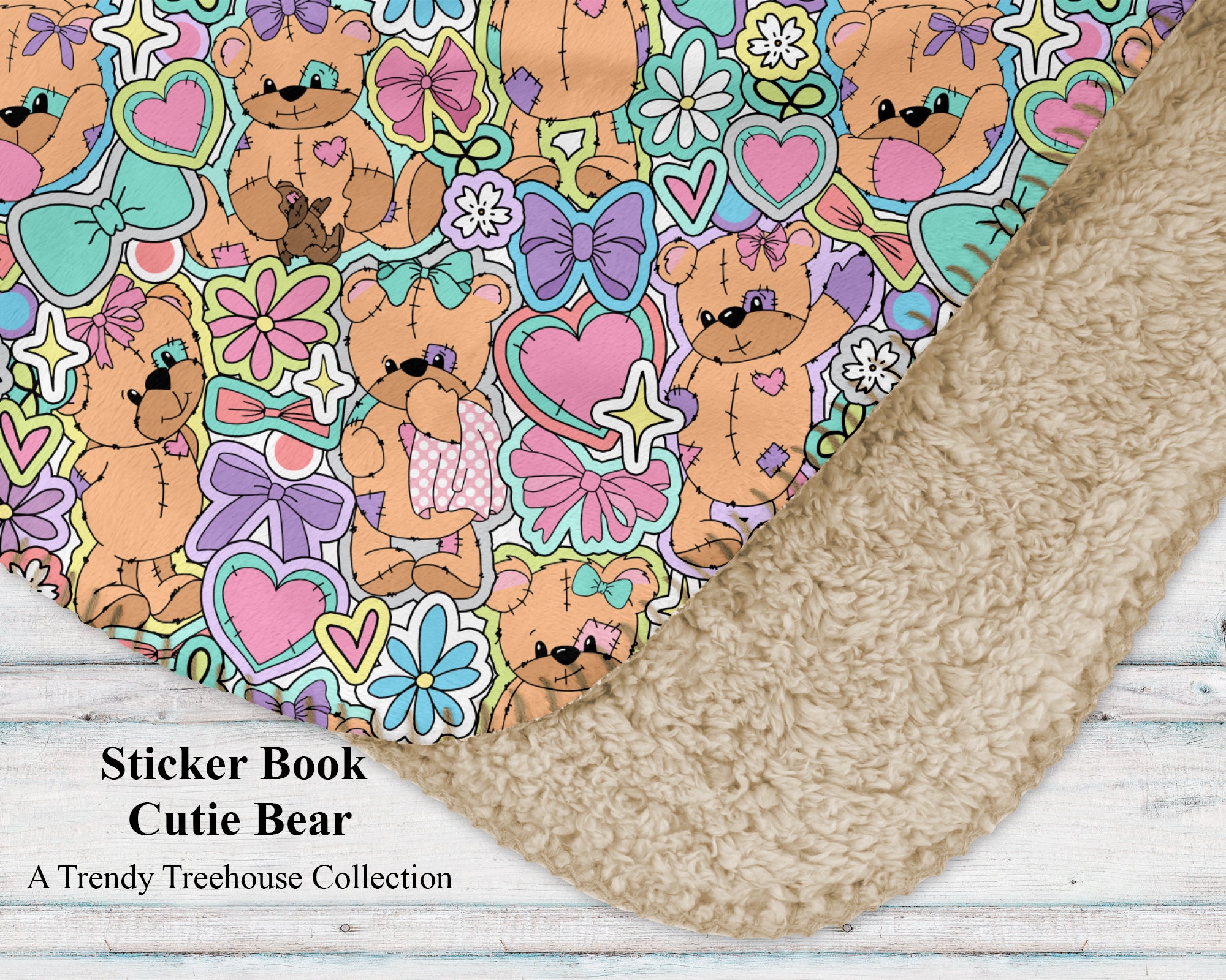 Sticker Book Cutie Bear - Sherpa blanket