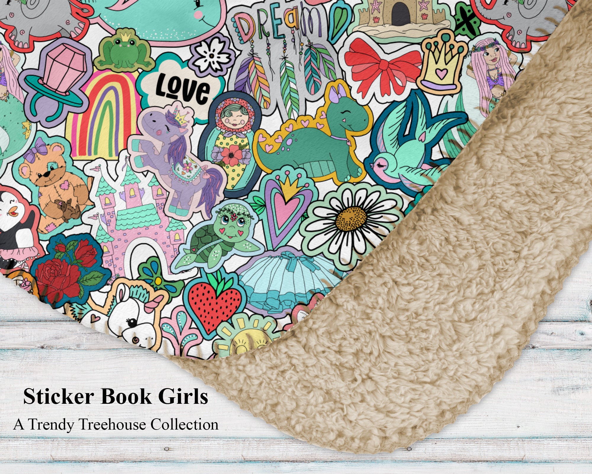 Sticker Book Girls - Sherpa blanket