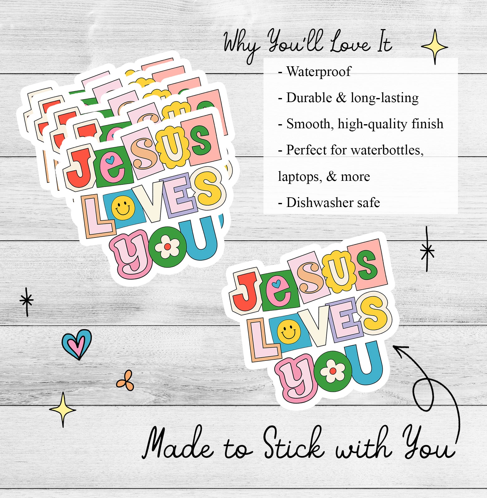 Jesus Loves You - Stickers and Magnets