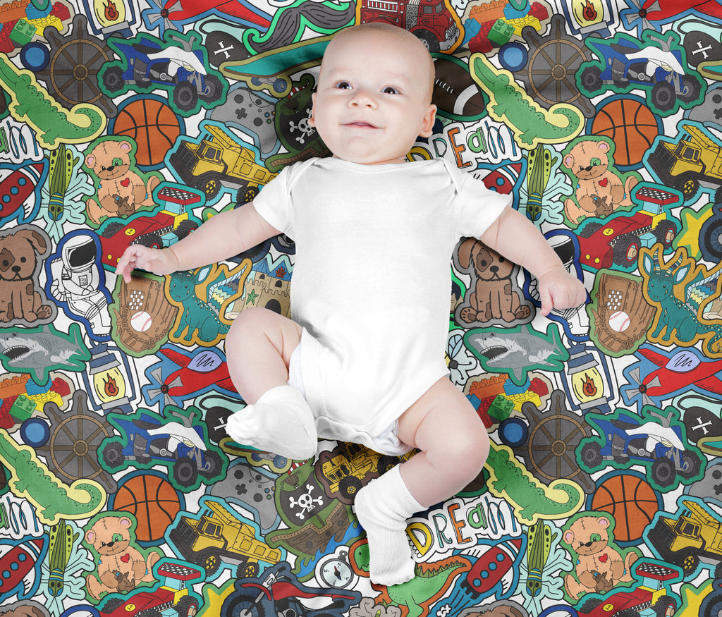 Sticker Book Boys - Sherpa blanket